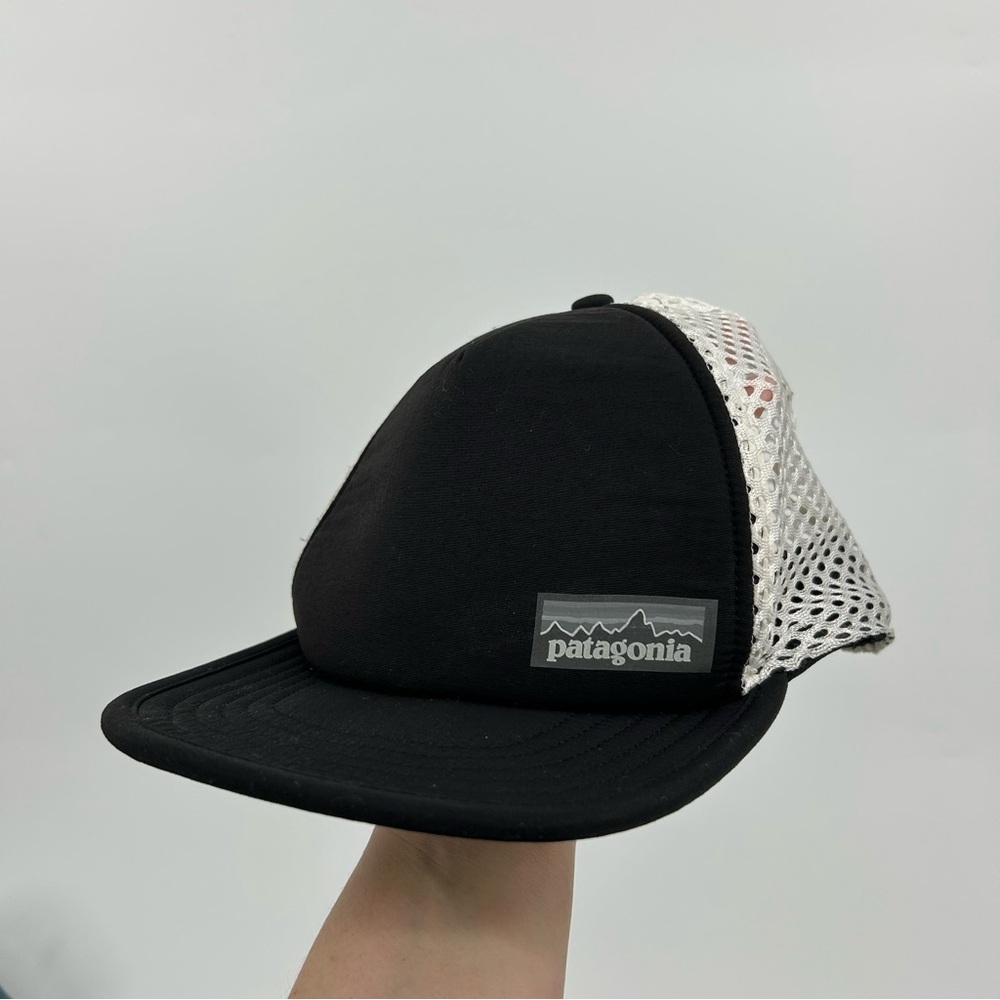 Patagonia Black and White Mesh Trucker Hat